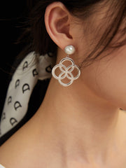 S925 shell beads earrings