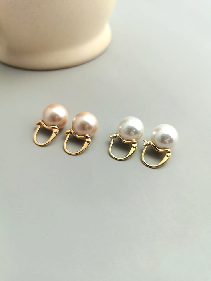 S925 shell beads earrings