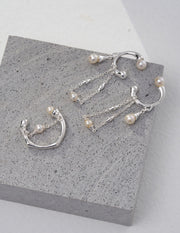 Sterling silver shell bead earrings