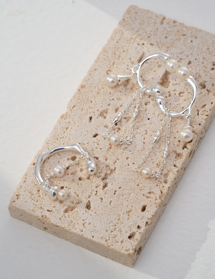 Sterling silver shell beads ring