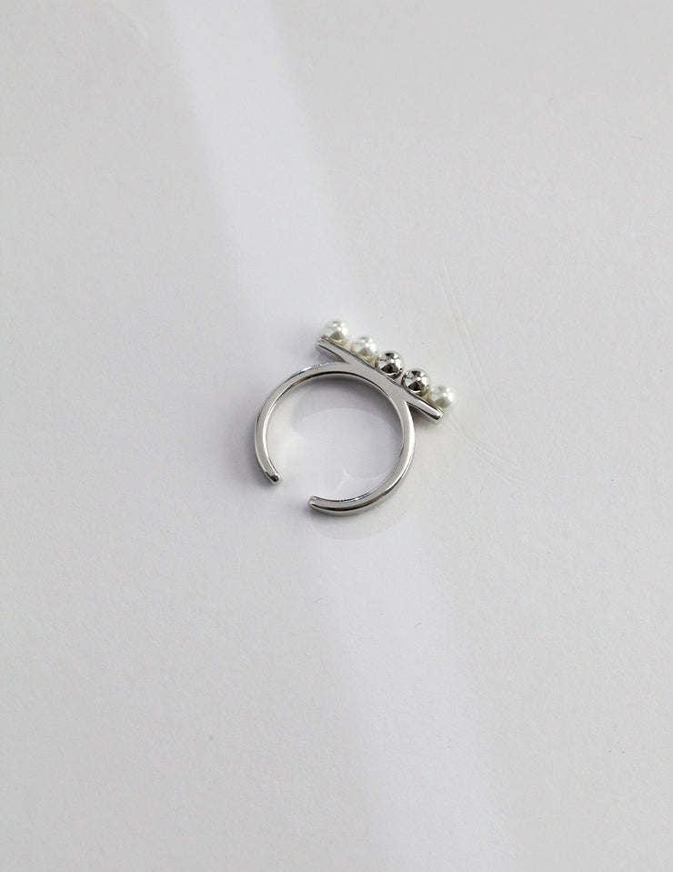 Sterling silver shell beads ring