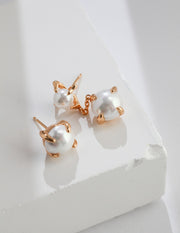 Sterling silver shell bead earrings