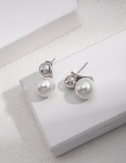 Sterling silver shell bead earrings