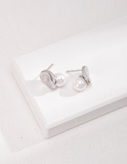 Sterling silver shell bead earrings