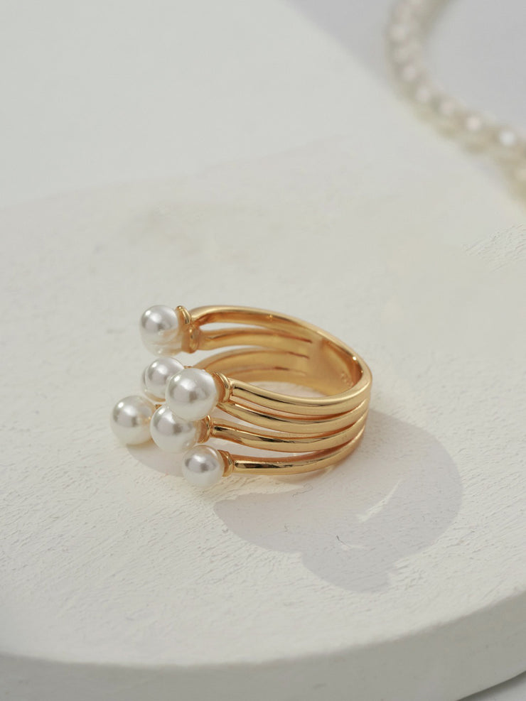 Sterling silver shell bead rings