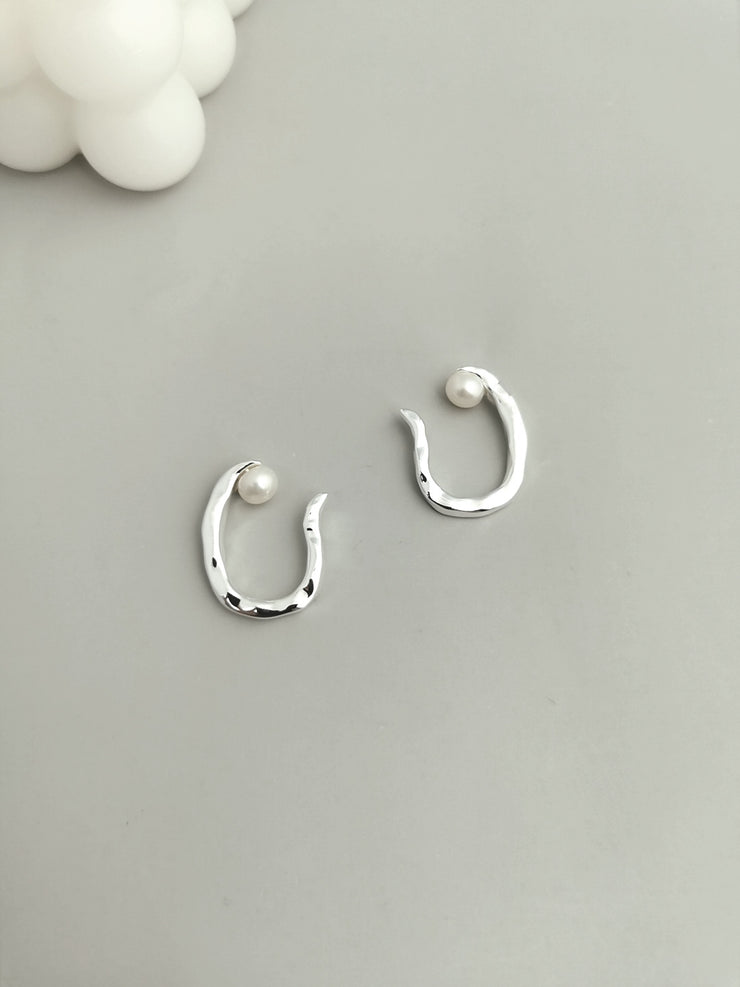 S925 Pearl ear cuff