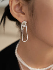 S925 silver tassel earrings