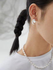 S925 silver pearl earrings