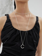 S925 silver long necklace