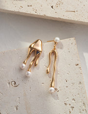 S925 silver asymmetric earrings