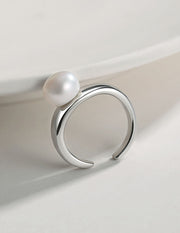 S925 silver pearl tail ring