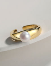 S925 silver pearl tail ring