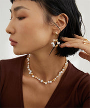 S925 silver pearl earrings