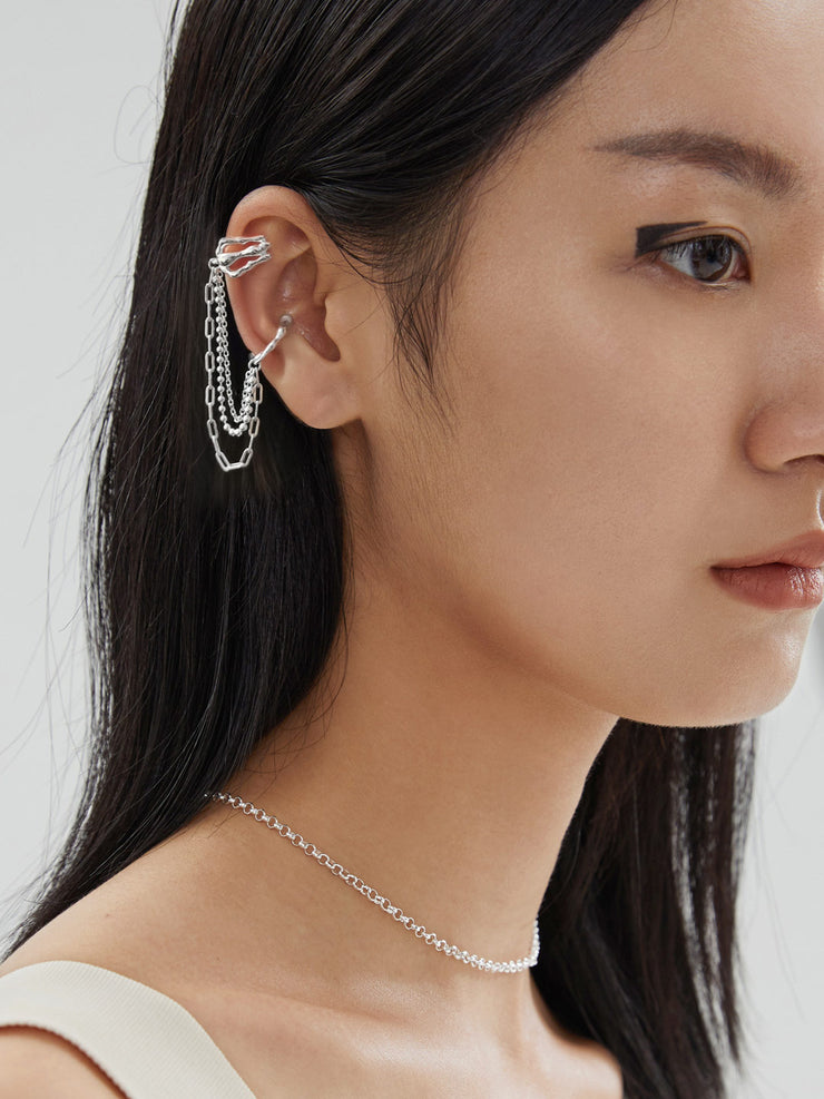 S925 silver pearl ear cuff