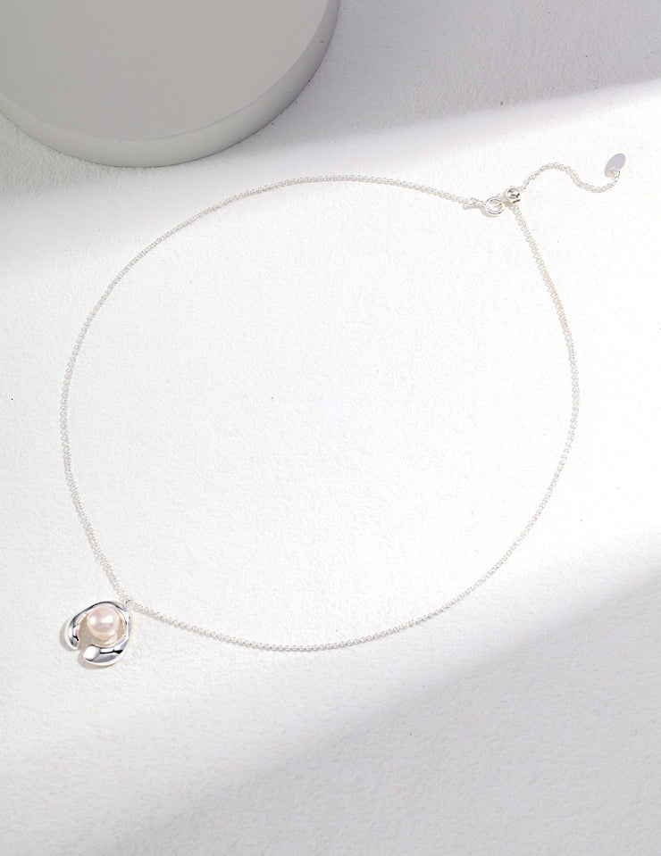 S925 silver pearl necklace