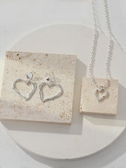 S925 silver love earrings