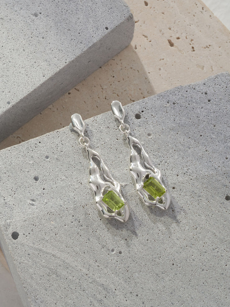 S925 silver peridot necklace