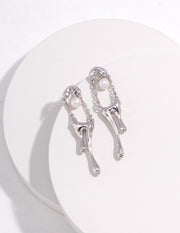 S925 sterling silver pearl earrings