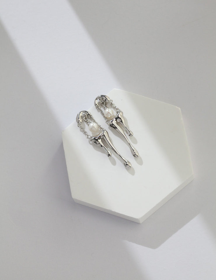 S925 sterling silver pearl earrings