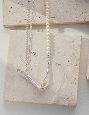 S925 sterling silver pearl necklace