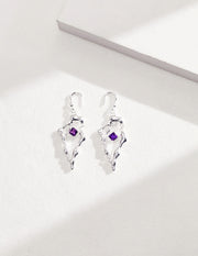 S925 sterling silver amethyst earrings