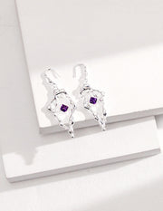 S925 sterling silver amethyst earrings