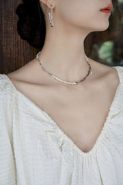 S925 sterling silver pearl necklace