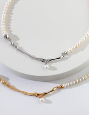 S925 sterling silver pearl necklace