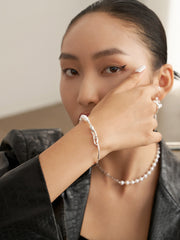 S925 sterling silver pearl bracelet bracelet