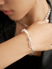 S925 sterling silver pearl bracelet bracelet