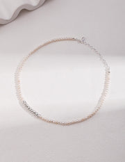 S925 sterling silver pearl necklace and bracelet