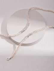 S925 sterling silver pearl necklace and bracelet