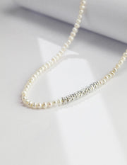 S925 sterling silver pearl necklace and bracelet