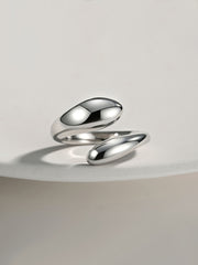 S925 sterling silver glossy ring