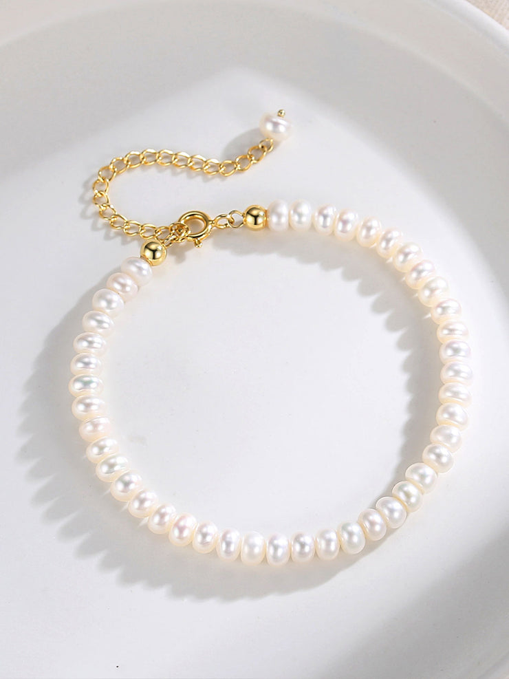 S925 silver pearl bracelet