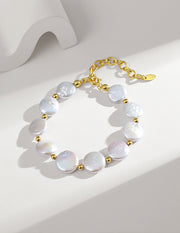 S925 sterling silver pearl bracelet