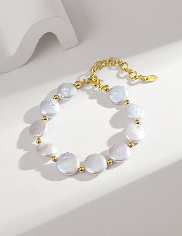 S925 sterling silver pearl bracelet